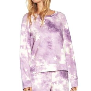 Wildfox Purple Tie Dye Star Print Sweatshirt Pajama Top XL